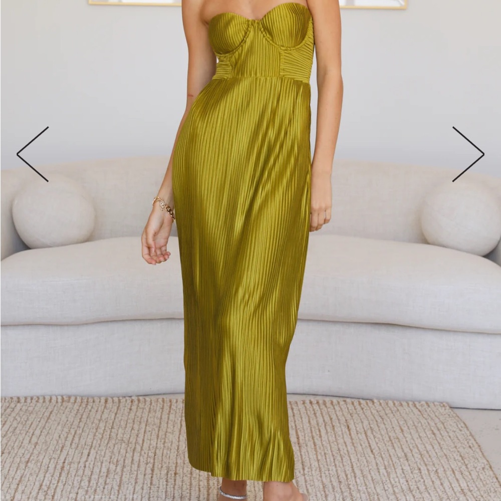 Hello Molly CHASE THE BLUES MIDI DRESS GREEN (Size Small)